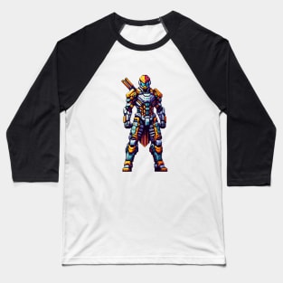 Cyberpunk Medieval Knight - Futuristic Armor Pixel Art Baseball T-Shirt